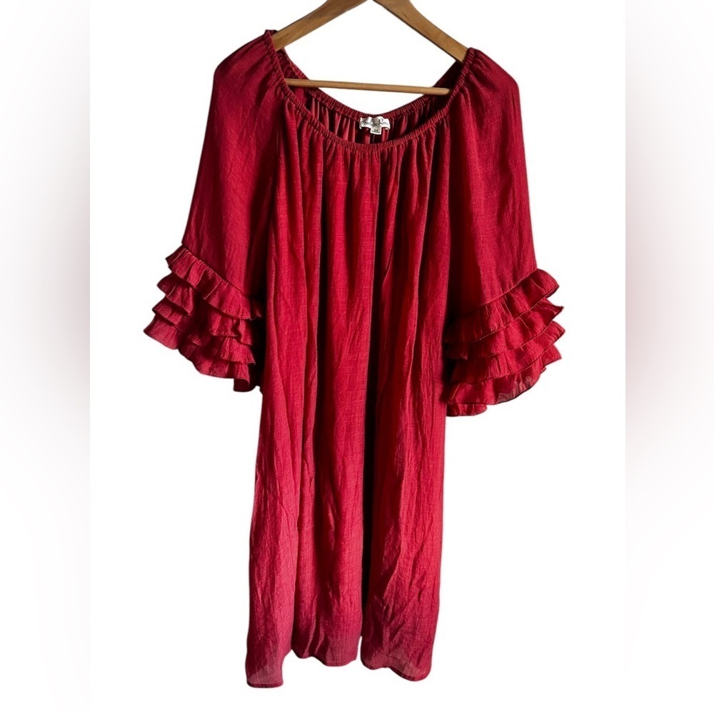 Indigo Rose Bohemian style midi length dress. Size 3x - Picture 2 of 5
